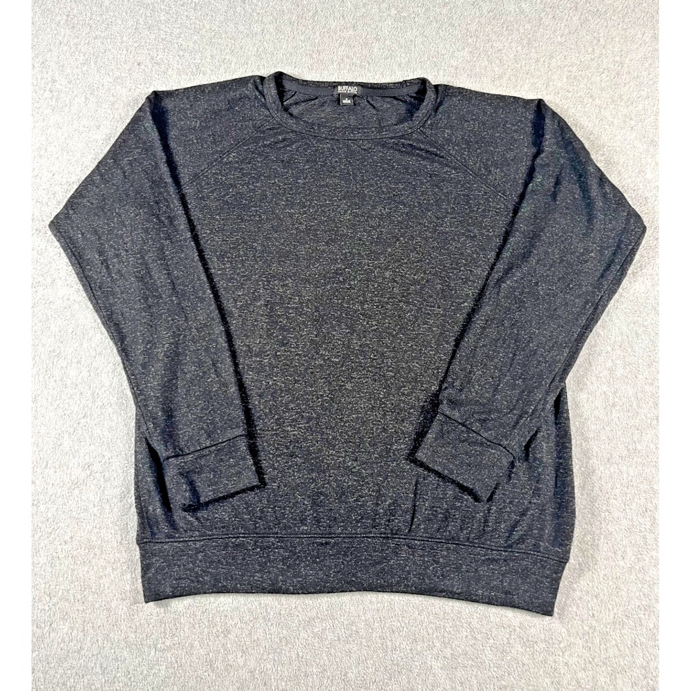 Buffalo David Bitton Sweater Womens Small Charcoal Heather Gray Crew Neck Soft